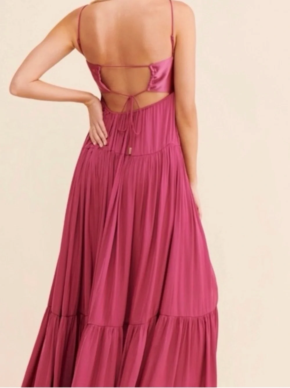 NWT Free People Magenta Spaghetti Strap Maxi Dress